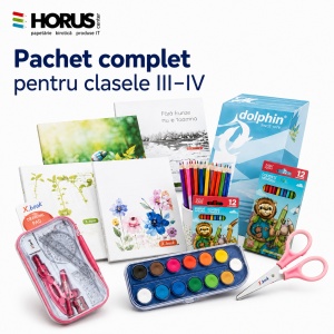 Pachet rechizite școlare, set complet, 25 piese, pentru Clasele 3-4