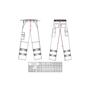 Pantaloni reflectorizanți Portwest COMBAT E046, 65% poliester, 35% bumbac, 245 gr/mp2