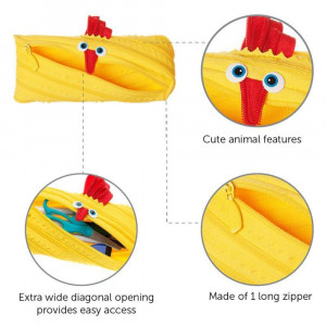 Penar cu fermoar, ZIPIT Animals - pui - galben deschis - Img 3