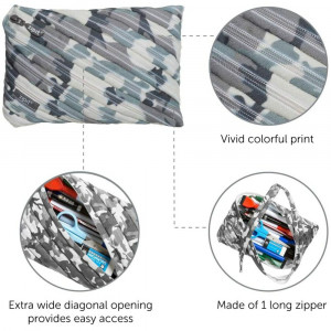Penar cu fermoar, ZIPIT Camo Jumbo - camuflaj gri - Img 2