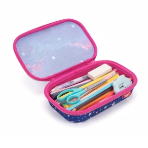 Penar cu fermoar ZIPIT Playful Clear Top Box - Pink Stars3