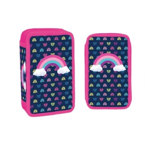 Penar echipat S-Cool, Rainbow, cu 2 fermoare, 29 piese, Dimensiuni 20 x 14 x 5 cm