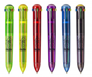 Pix cu 10 culori fluorescente Carioca, corp transparent color