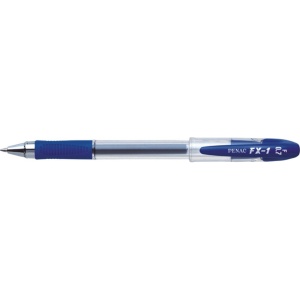 Pix cu gel Penac FX-1, rubber grip, 0.7mm, con metalic, corp transparent