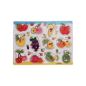 Puzzle lemn educativ Colorarte - Învață fructele, 12 piese, 3+ ani