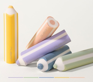 Radiere triunghiulare Nusign Deli, pencil shape, set 5 bucăți5