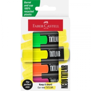 Set 4 mini-textmarkere superfluorescente Faber-castell