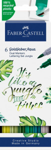 Set 6 markere solubile 2 capete Faber-castell Goldfaber Lettering jungle