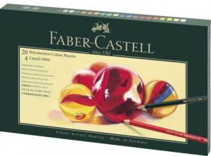 Set cadou 20 creioane colorate Faber-castell Polychromos+4 creioane grafit + accesorii