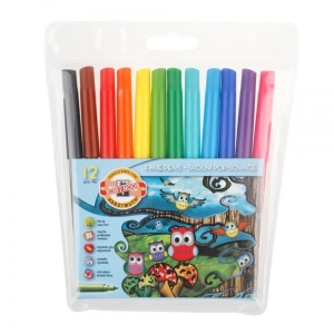Set carioci Koh-i-noor OWLS Bufnițe, 12 culori