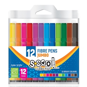 Set carioci S-COOL jumbo, 12 culori, cutie PVC4