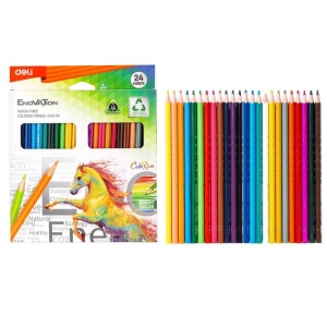 Set creioane colorate plastic Deli, 24 culori2