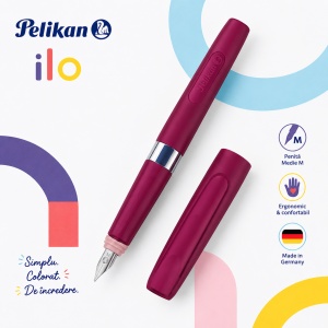 Stilou Pelikan Ilo, peniță M, roșu, blister