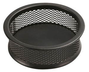 Suport metalic Mesh, pentru agrafe, forma rotunda - D90mm, H32mm, Q-Connect - negru