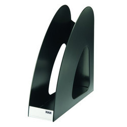 Suport vertical plastic HAN Twin pentru cataloage A4/C4, ideal pentru arhivare și organizare documente.