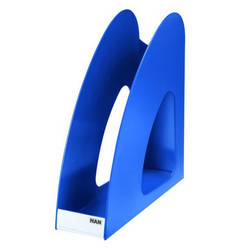Suport vertical plastic HAN Twin pentru cataloage A4/C4, ideal pentru arhivare și organizare documente.