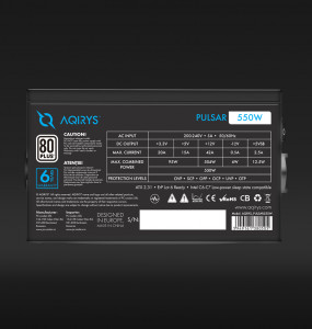 Sursa Aqirys Pulsar 550W 80+ White cert - Img 4