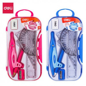 Trusă geometrie Deli, 7 piese, cutie plastic 2