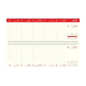 Agendă săptămânală cu spiră metalică colorată Ego Bref, 30 x 10 cm3