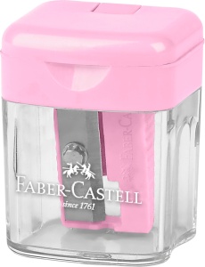 Ascuțitoare plastic simplă Faber-castell, cu container 