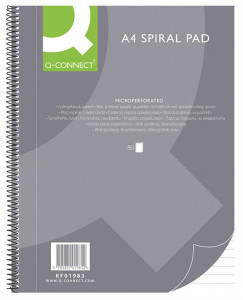 Caiet cu spirală Q-Connect, A4, 80 file - 70g/mp, coperți carton, dictando