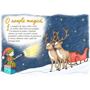 Carte de Crăciun personalizată cu poza și numele copilului – Aventurile de Crăciun, 20 × 20 cm8
