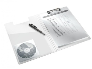 Clipboard dublu Leitz WOW A4, clemă metalică și buzunar – pentru prezentări și documente organizate
