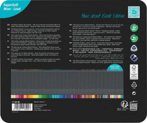 Creioane colorate, 100 culori, Black edition, cutie metal, Faber-castell4