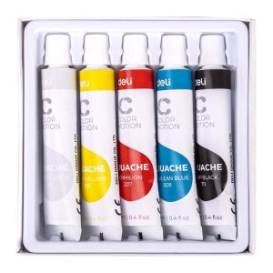 Culori tempera Deli, 5 culorix12ml2