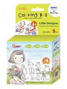 Cutie creativa cu role pentru colorat, 3 buc/set, Stick"n Little Designer - primavara