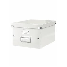 Cutie depozitare carton laminat Leitz Click & Store Medie A4, colțuri metalice, suport etichetă, design modern