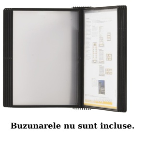 Display perete PROBECO EasyMount antracit cu 20 buzunare A4 pentru afișaj profesional