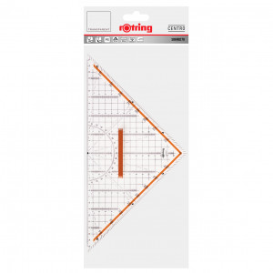 Echer 45° Rotring Profesional 30/32 cm cu Raportor si Maner - Img 2