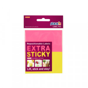 Etichete autoadezive Stick"n Extra sticky label - neon asortate, 51 x 88 mm, 2 x 30 etichete/set