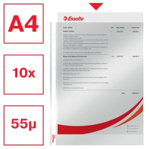 Filă protecție cristal Esselte, A4, 55 microni, 10 buc/set
