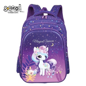 Ghiozdan 3D ergonomic MAGICAL UNICORN - S-COOL, 43x30x22 cm
