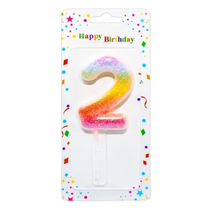 Lumânare aniversară, glitter, pe blister3