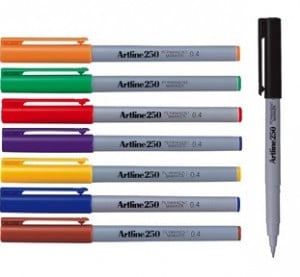 Marker permanent Artline 250, corp plastic, vârf rotund 0.4mm