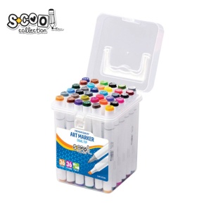 Markere cu 2 capete S-COOL, 6mm-3mm, 36 cul/set