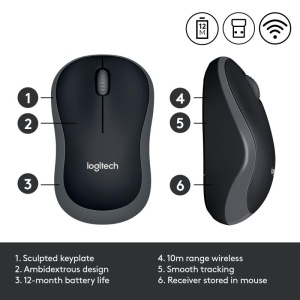 Mouse Logitech M185 WS 1000 DPI, gri - Img 14