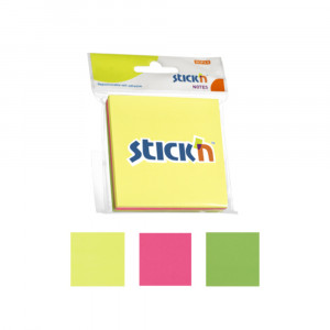 Notes autoadeziv 75x75 mm Stick"n 3x50file/set - 3culori fosforescente