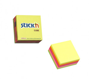 Notes autoadeziv Stick'n, 51x51 mm, 250 file - 5 culori neon2
