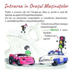 Carte de povești personalizată cu poza și numele copilului – Orașul Mașinuțelor4