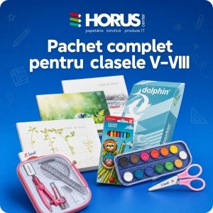 Pachet rechizite școlare, set complet, 25 piese, pentru Clasele 5-8