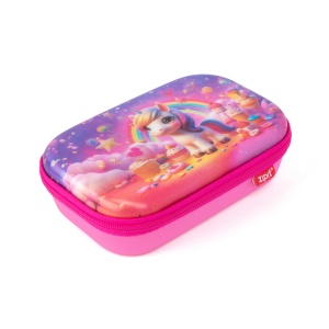 Penar cu fermoar ZIPIT Lenticular Top Storage Box - Unicorn PinkCloud2