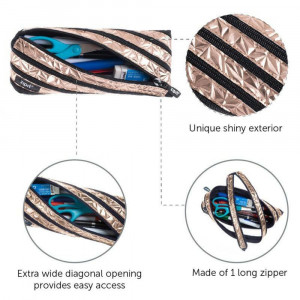 Penar cu fermoar, ZIPIT Metallic - bronz - Img 2