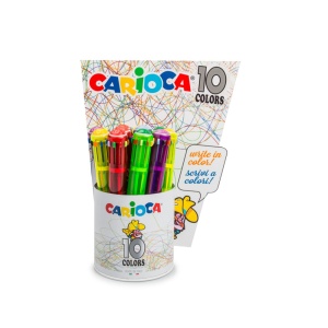 Pix cu 10 culori fluorescente Carioca, corp transparent color2