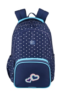 Rucsac Oxford Dots, 3 compartimente, 29 x 44 x 22 cm, 28 l, buzunar frontal cu fermoar, buzunare laterale, buzunar exterior ascuns cu fermoar dublu pentru dreptaci / stângaci, etichetă nume, suport orar, mâner și barete buretate, mâner telescopic