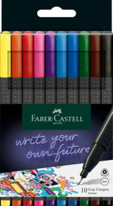 Set 10 buc liner Faber-castell Grip, 0.4 mm