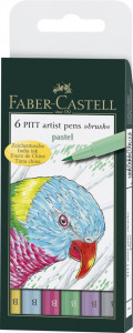 Set 6 markere Faber-castell Pitt artist pen, culori pastel